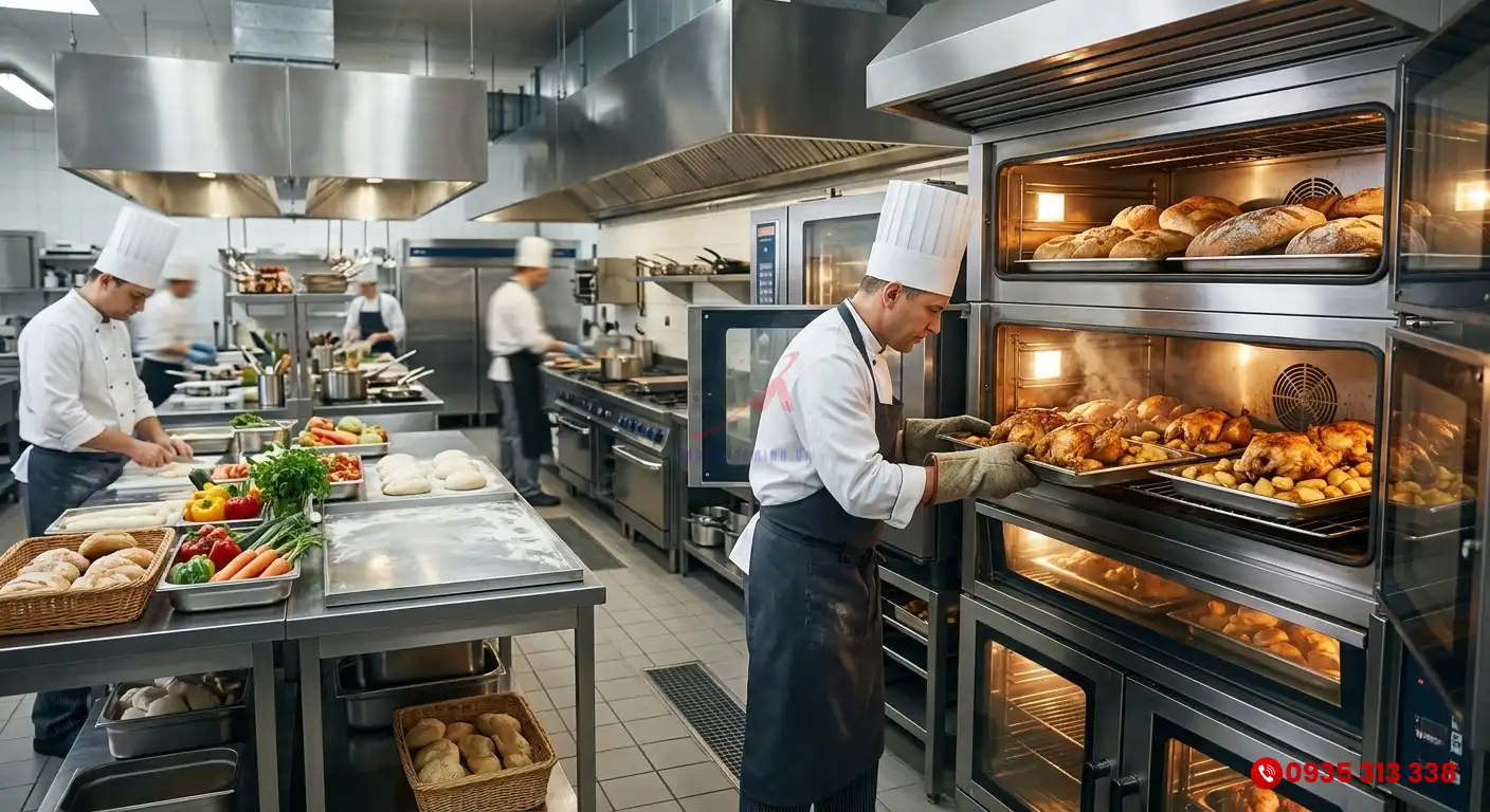Lò nướng công nghiệp trong bếp lớn