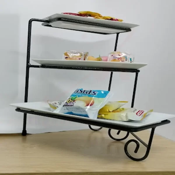 Kệ trưng bày thức ăn buffet 3 tầng inox GK-NM-3T026