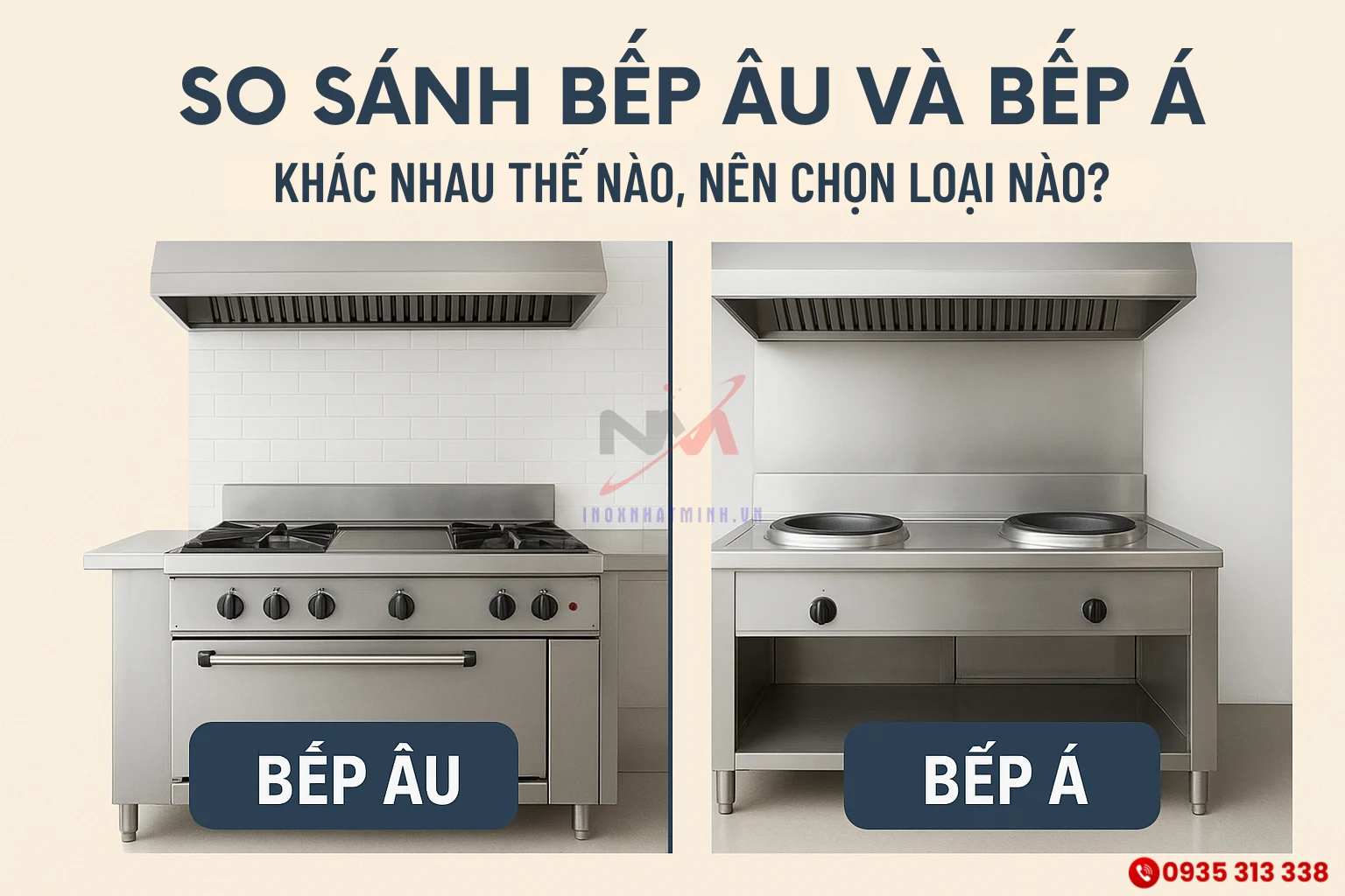 So sánh bếp Âu và bếp Á