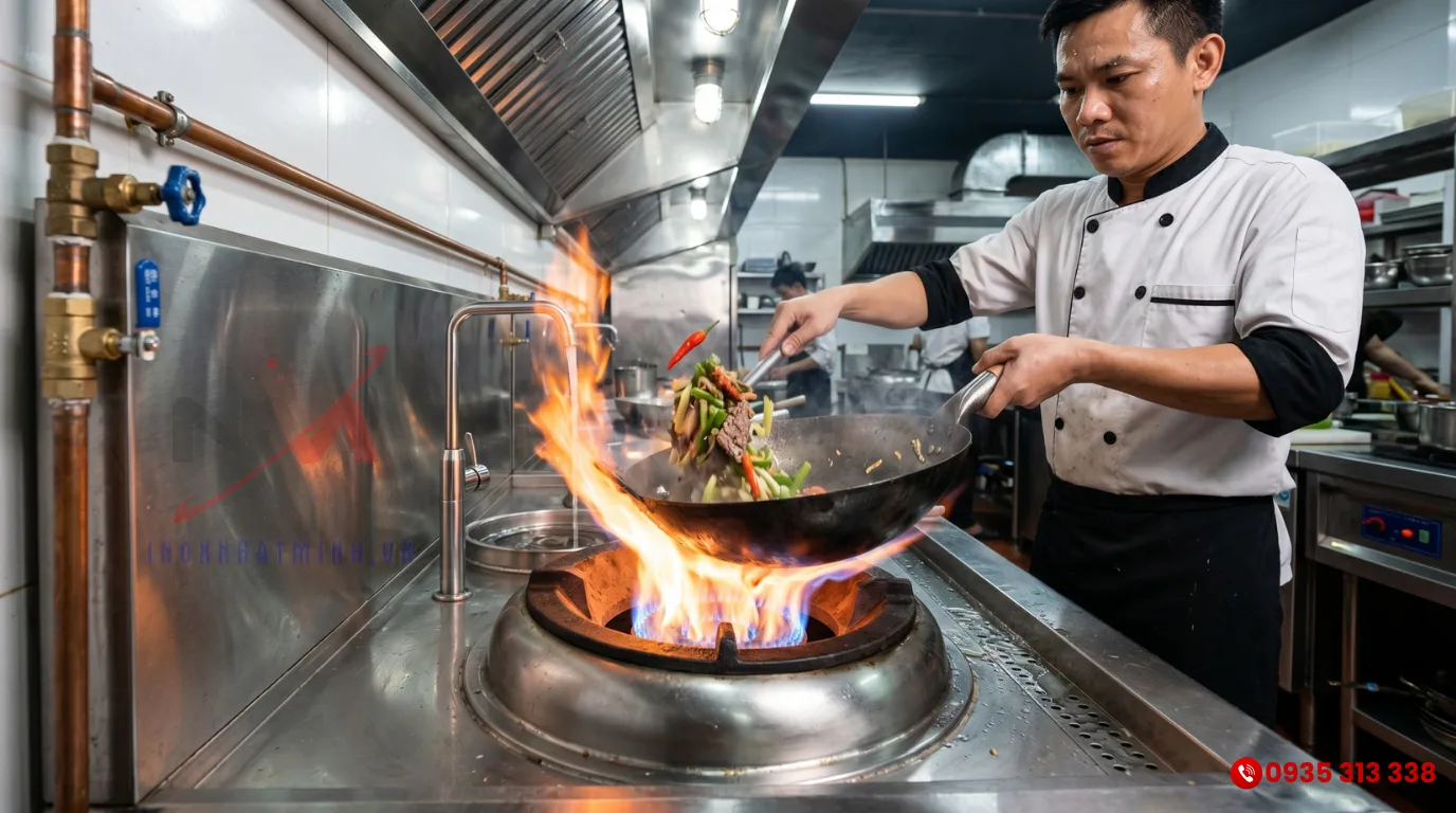 Bếp Á công nghiệp quạt thổi chuyên xào