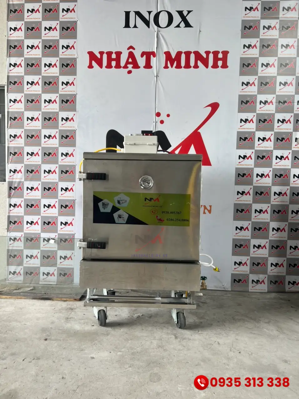 Tủ nấu cơm 6 khay công nghiệp dùng gas