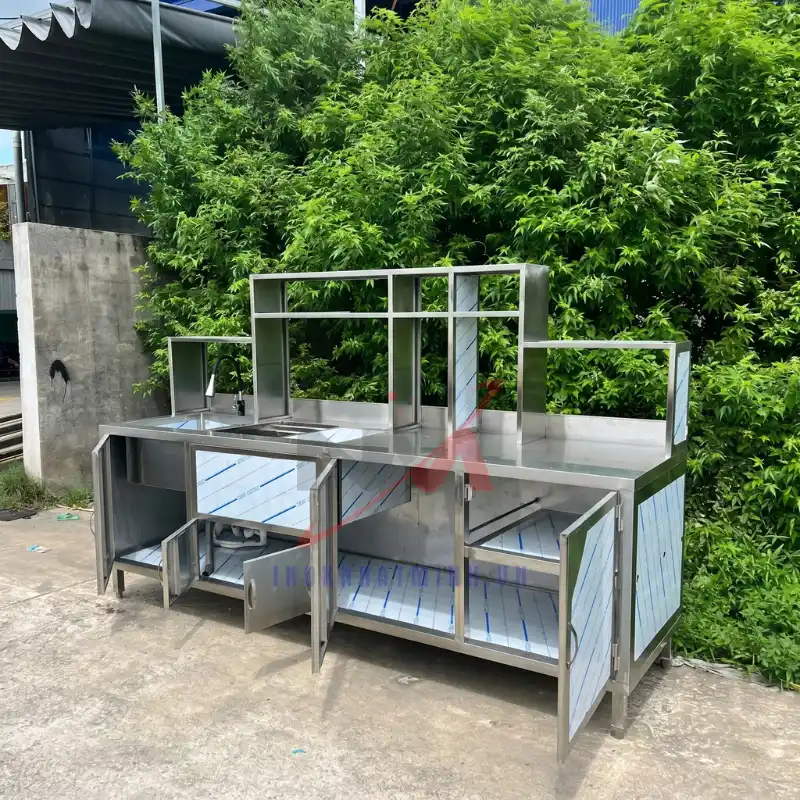 Quầy Pha Chế Cafe Inox 1m6 QB-NMQBI28