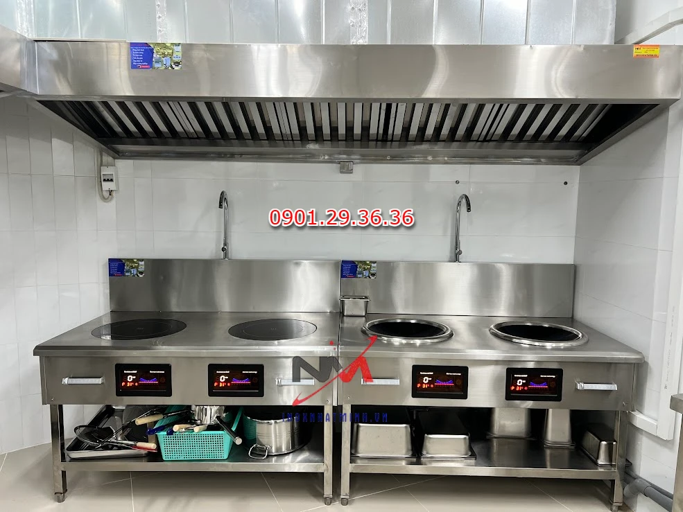 Hai bếp từ công nghiệp đôi mặt lõm và mặt phẳng
