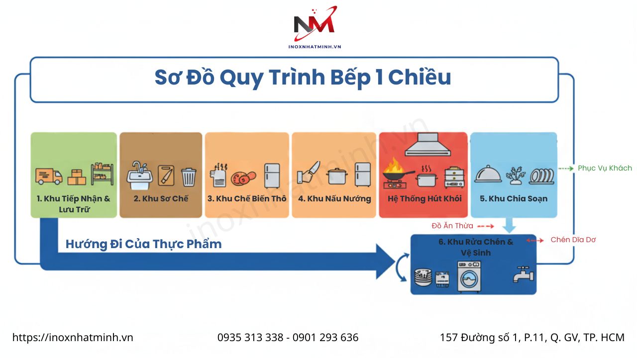 Sơ đồ quy trình bếp 1 chiều