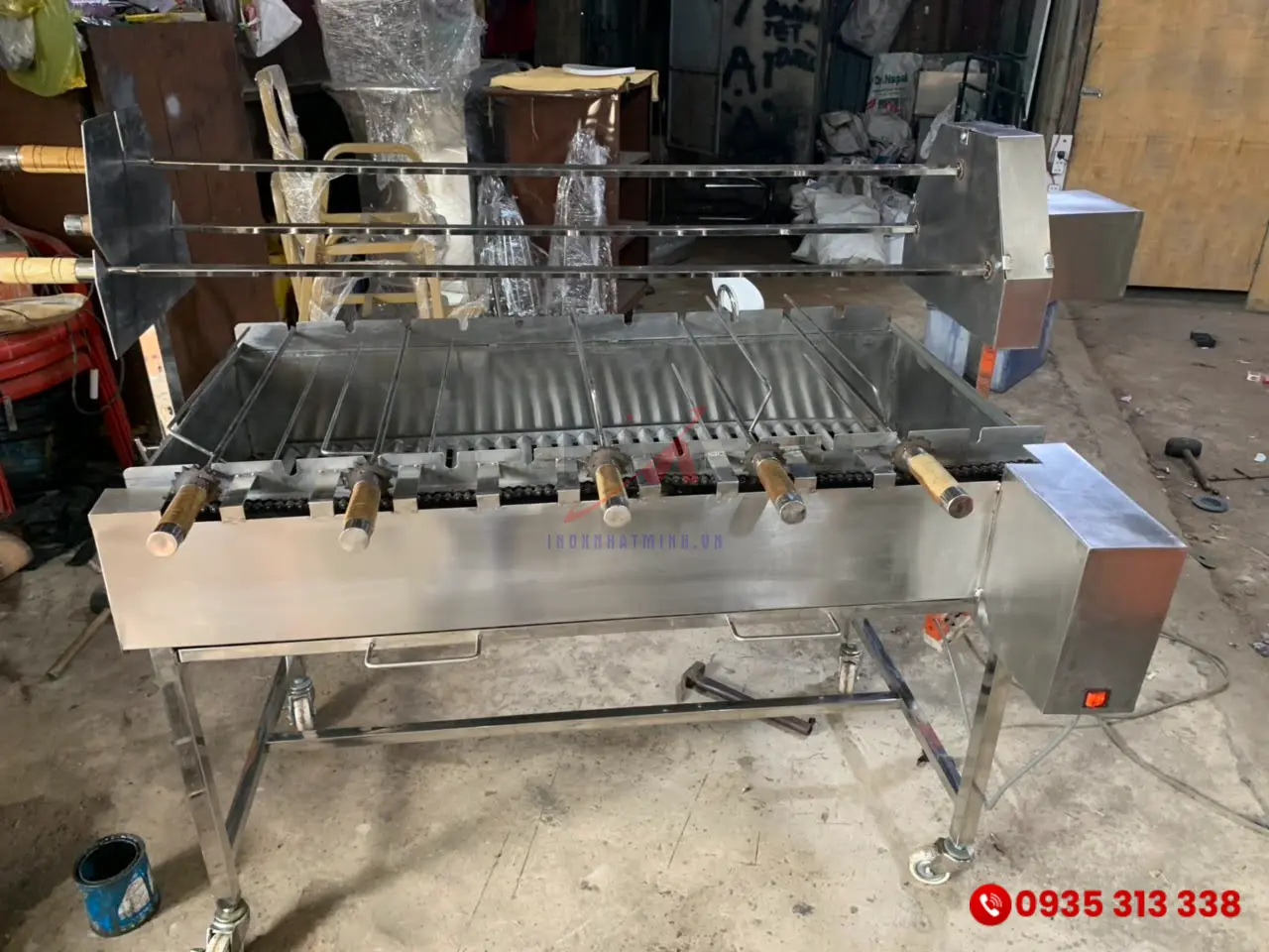 Lò nướng than inox tự động