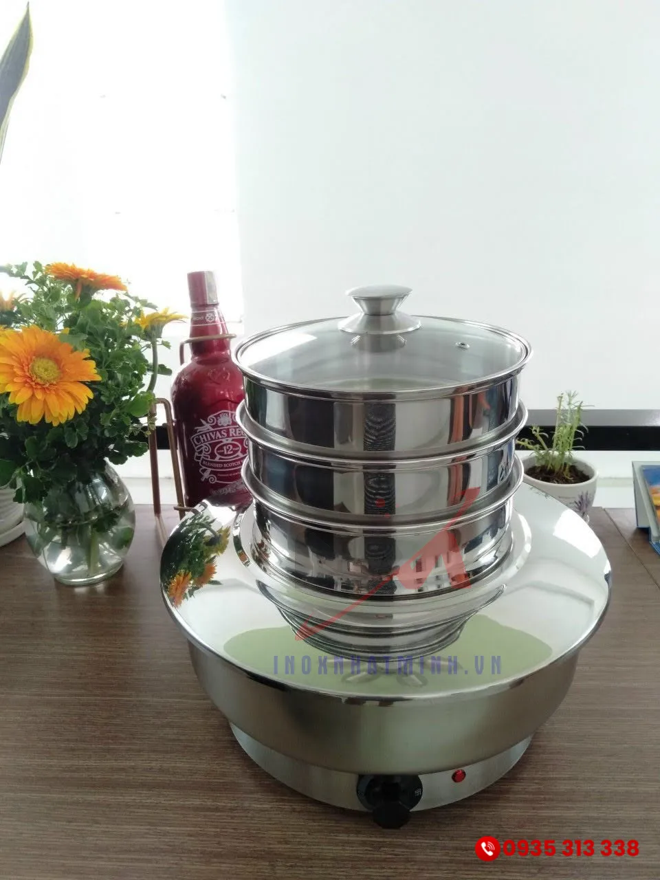 Bếp hấp dimsum tròn