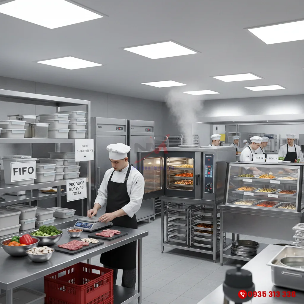Chế biến nguyên liệu bếp công nghiệp