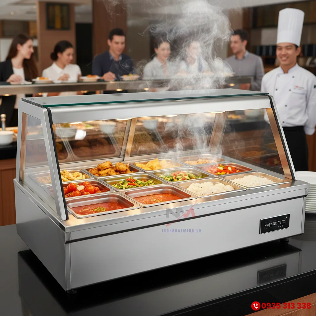 Tủ hâm nóng 12 khay giữ nhiệt