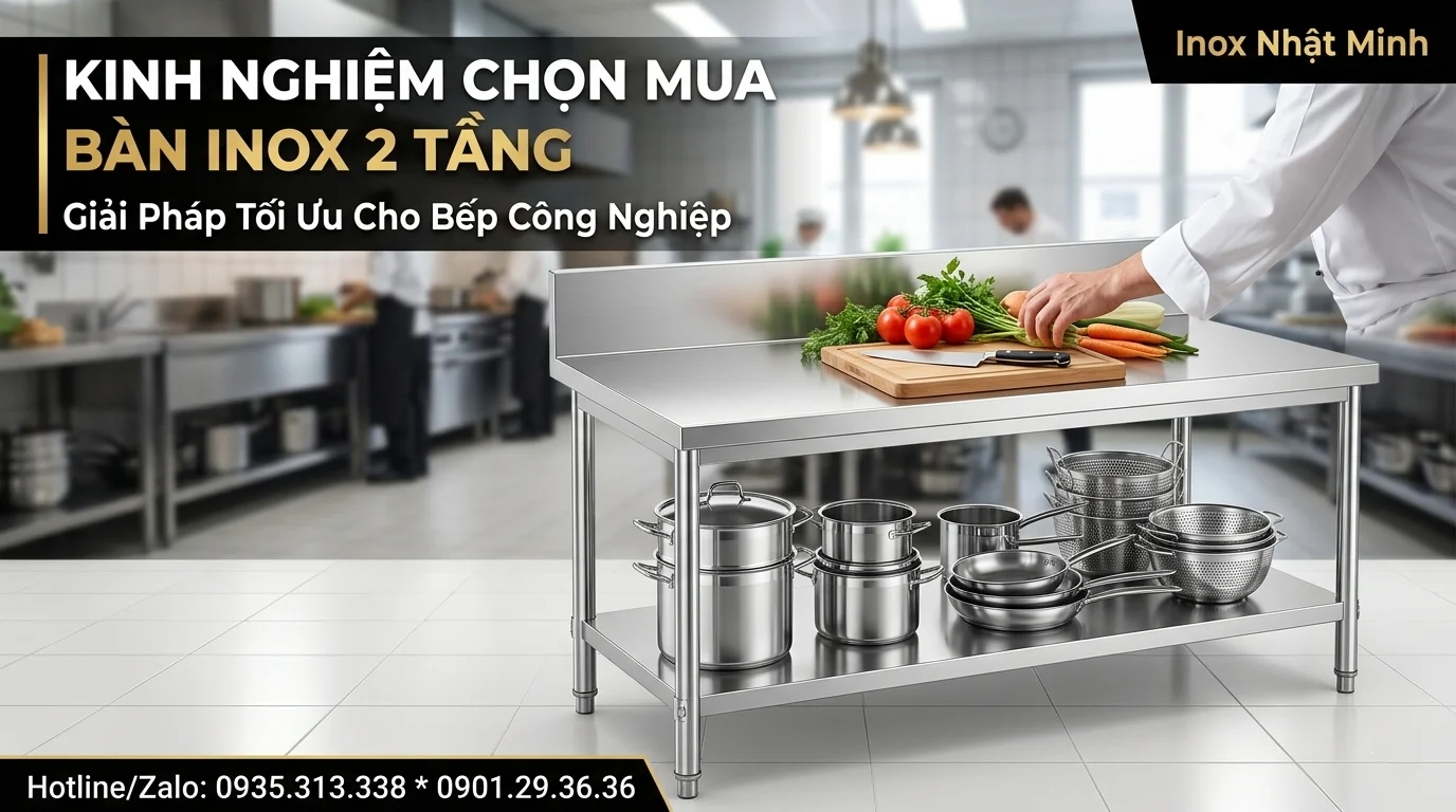 Bàn inox 2 tầng