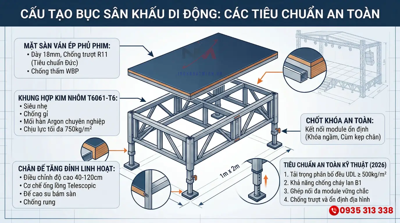 Cấu tạo bục sân khấu di động