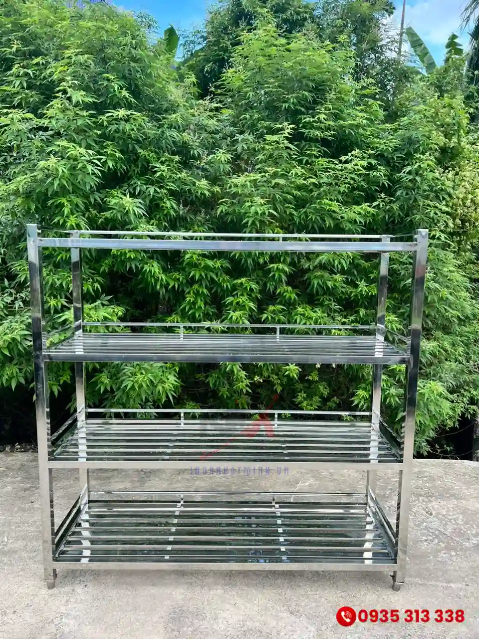 Kệ inox bếp công nghiệp 4 tầng thanh