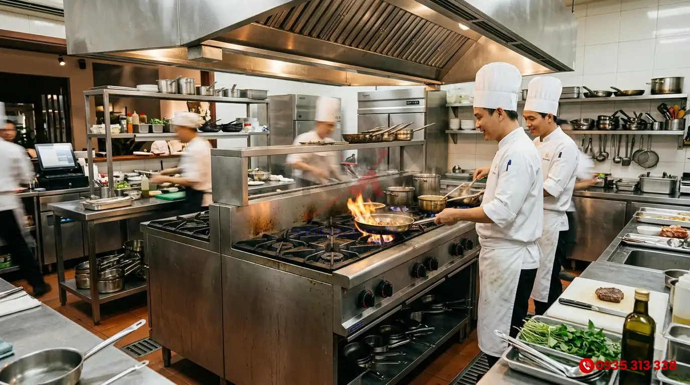 Khu bếp Âu công nghiệp