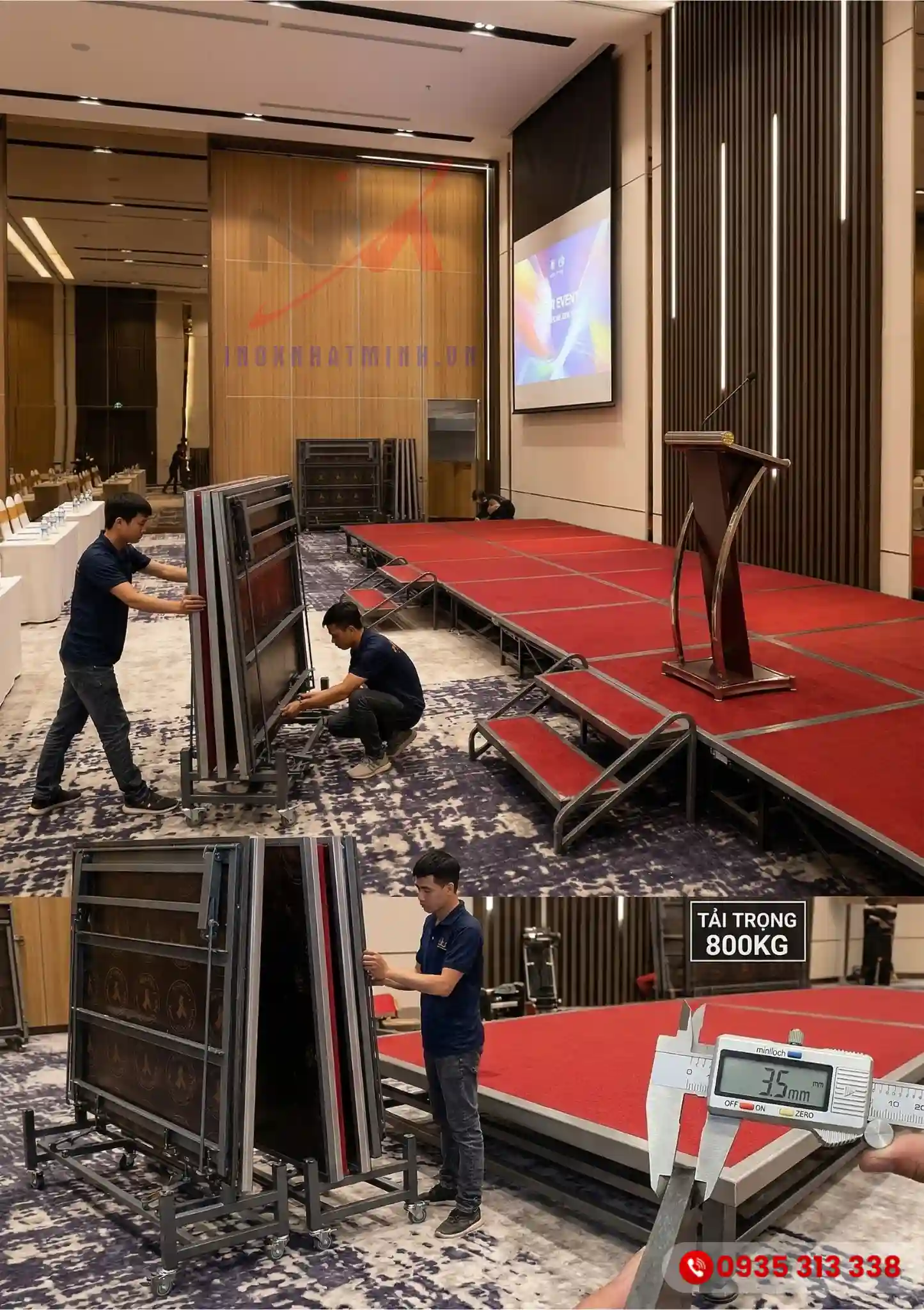 Lắp ráp bục sân khấu di động
