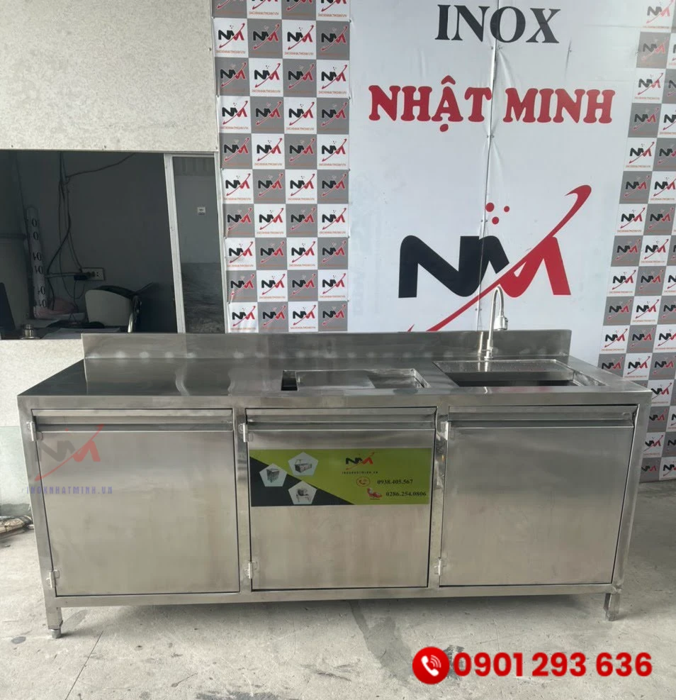 Quầy pha chế inox có bồn rửa