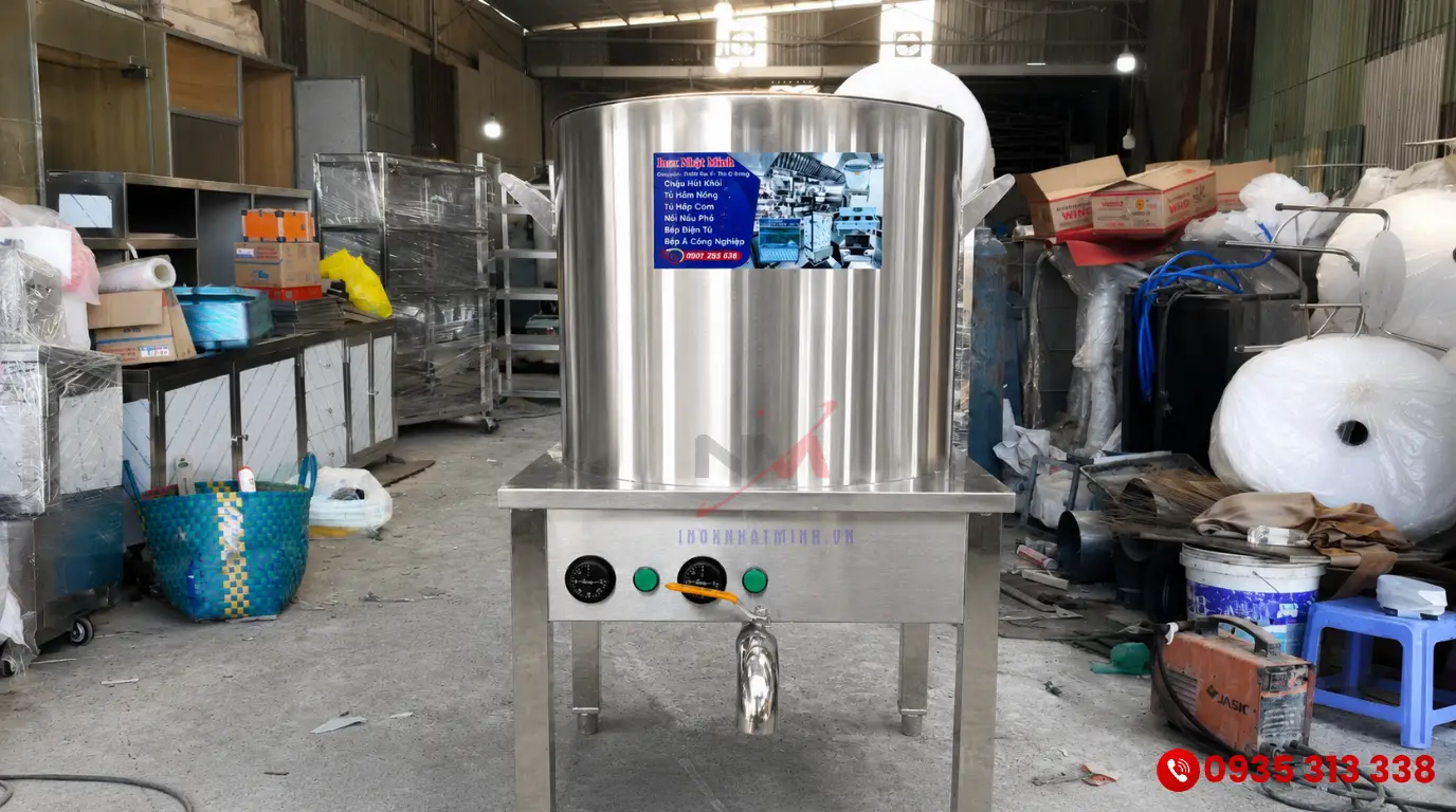Xưởng sản xuất nồi nấu phở bằng điện Inox Nhật Minh tại TPHCM