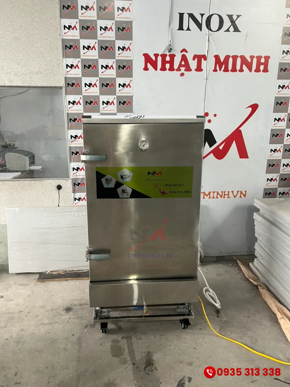 Mẫu tủ nấu cơm 6 khay dùng điện và gas
