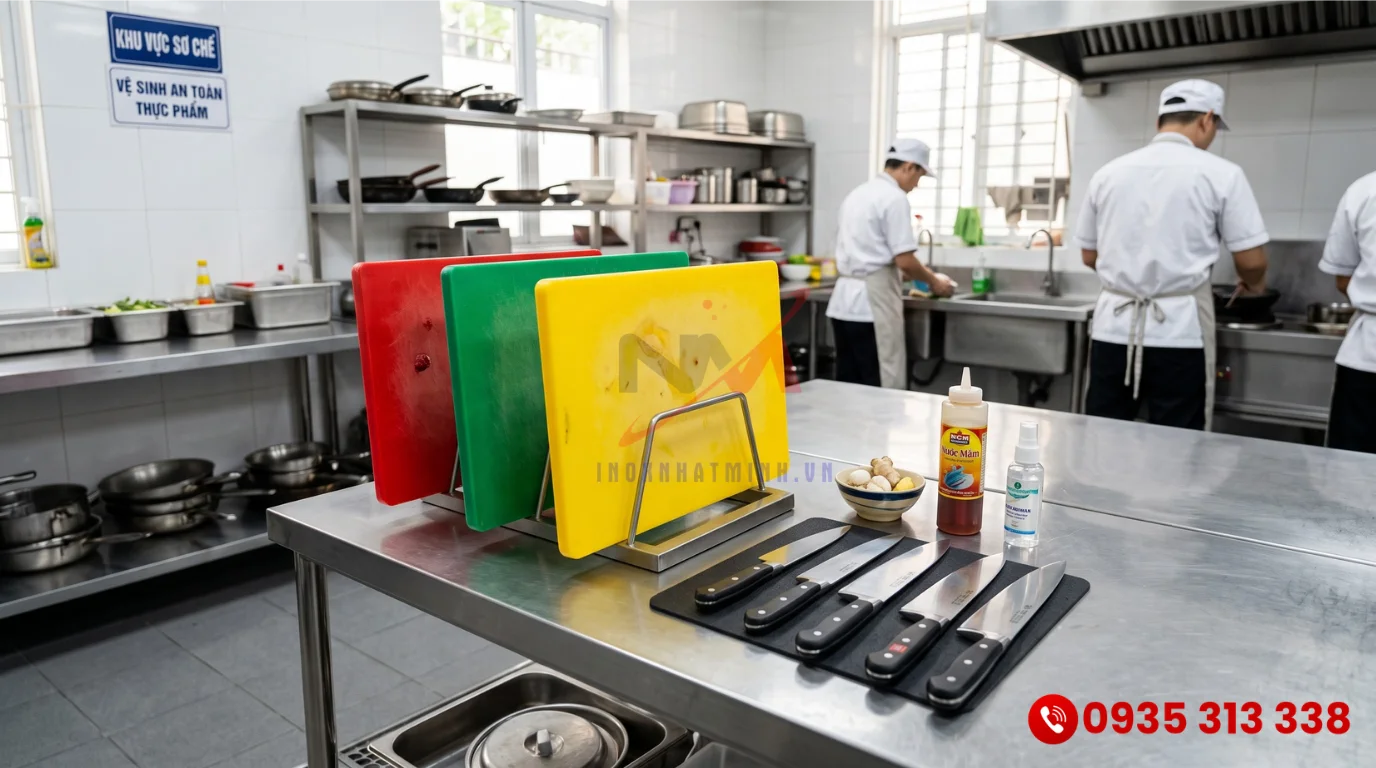 Cách bảo quản dao thớt bếp công nghiệp luôn sạch sẽ và sắc bén