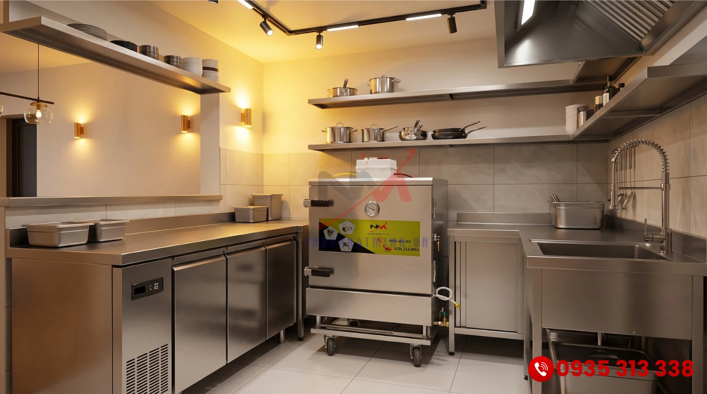Thiết kế nhỏ gọn của tủ nấu cơm 4 khay giải quyết bài toán không gian bếp hẹp