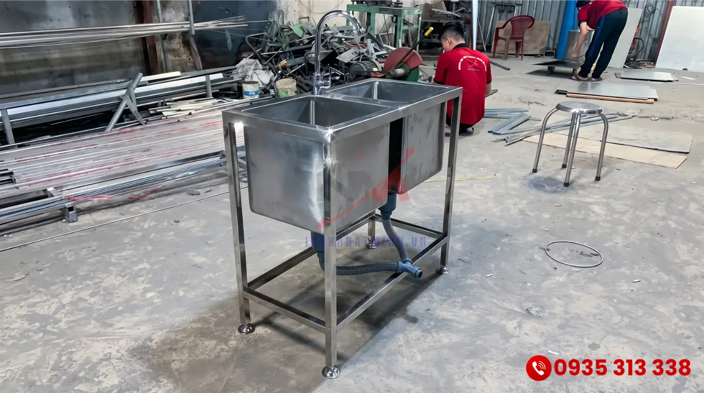 Xưởng sản xuất chậu rửa công nghiệp Inox Nhật Minh