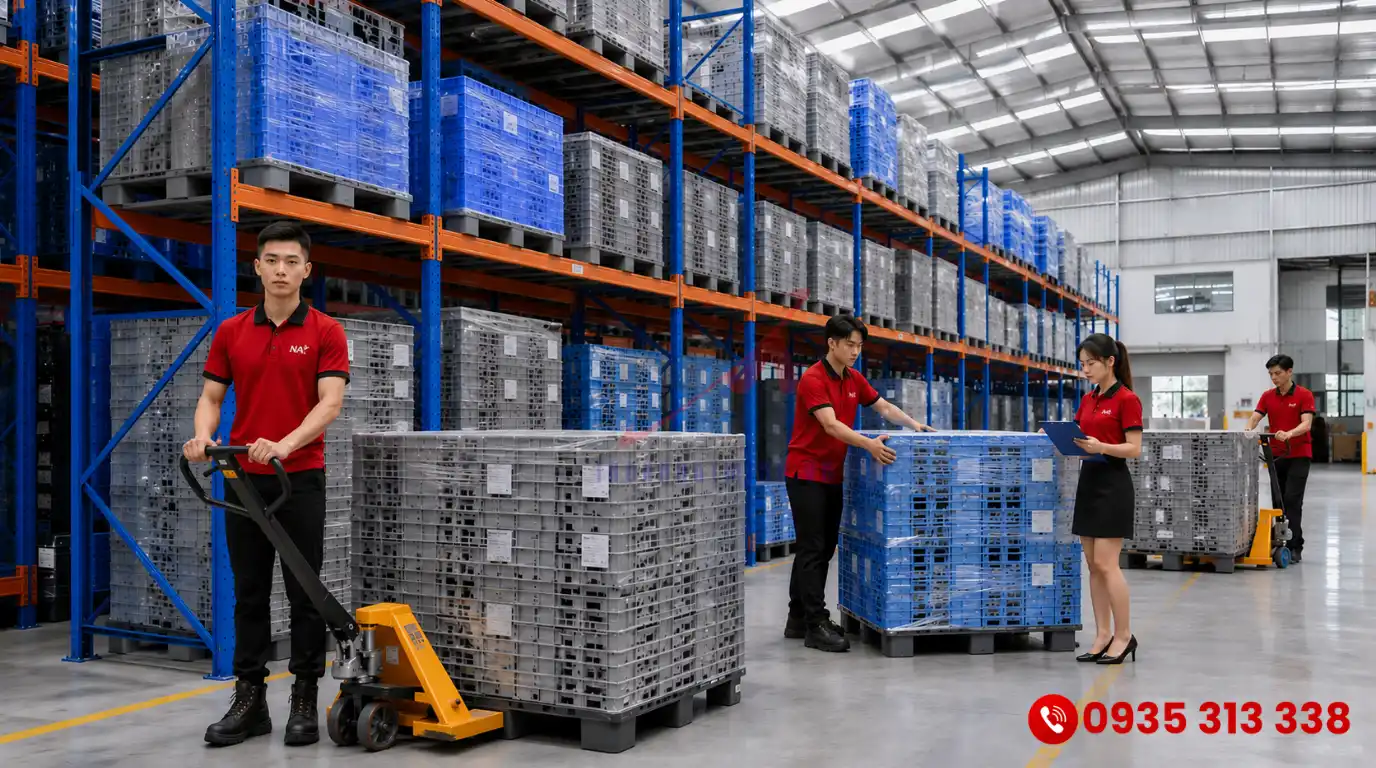 Kho phân phối rack máy rửa chén công nghiệp nhập khẩu Inox Nhật Minh