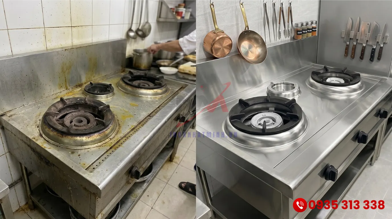 Những rủi ro rỉ sét và hư hỏng khi mua bếp á công nghiệp giá rẻ trôi nổi ngoài thị trường