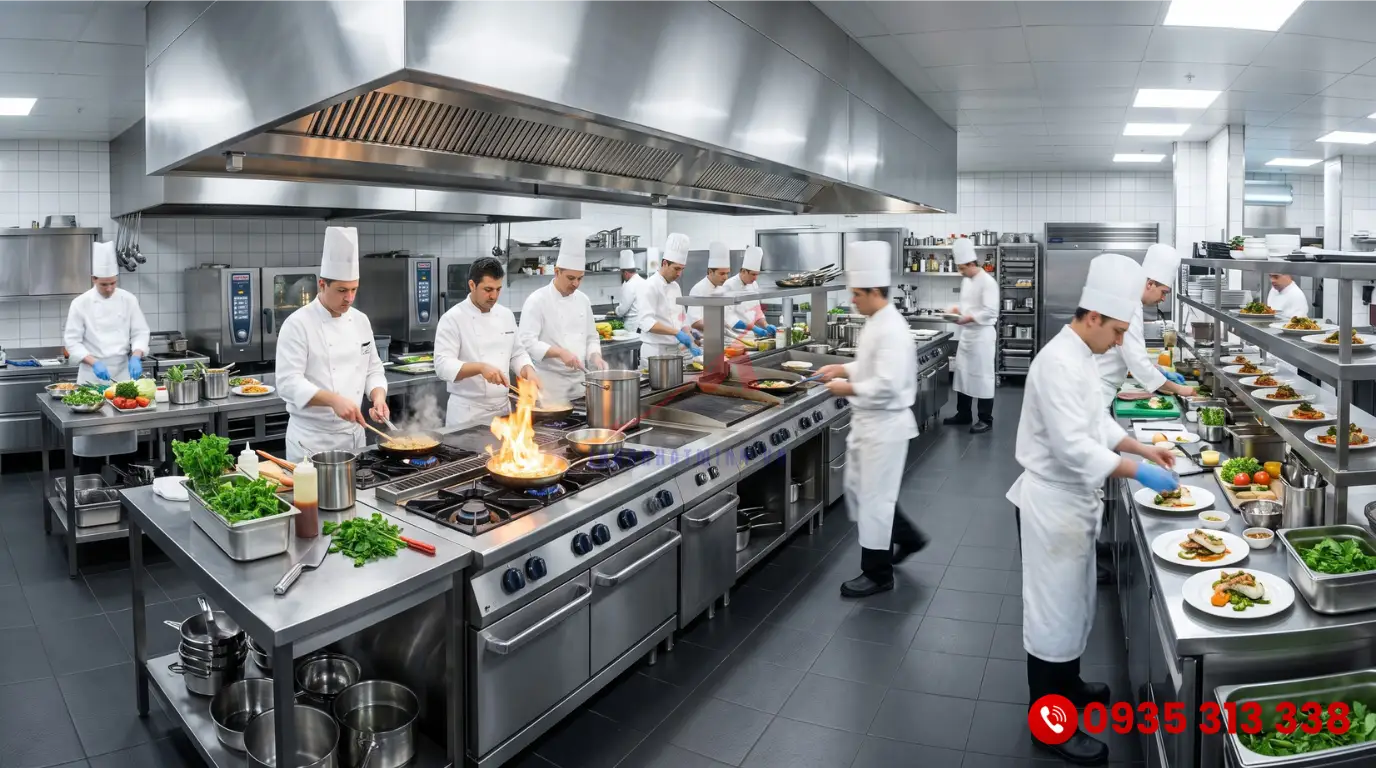 Tư vấn bố trí hệ thống thiết bị bếp âu công nghiệp tối ưu không gian cho nhà hàng