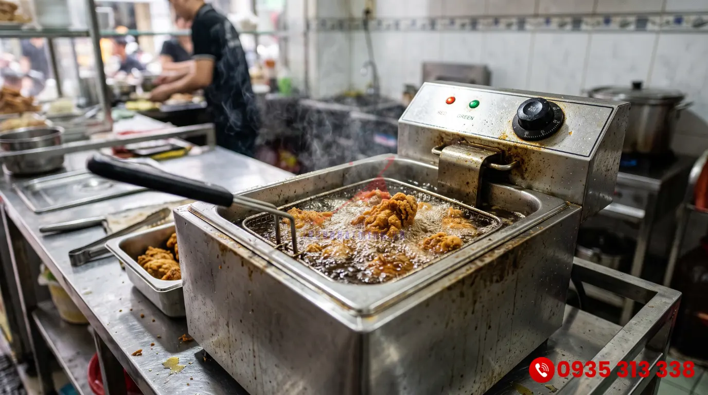 Nồi chiên công nghiệp 12L tối ưu tiết kiệm dầu cho mô hình quán thức ăn nhanh