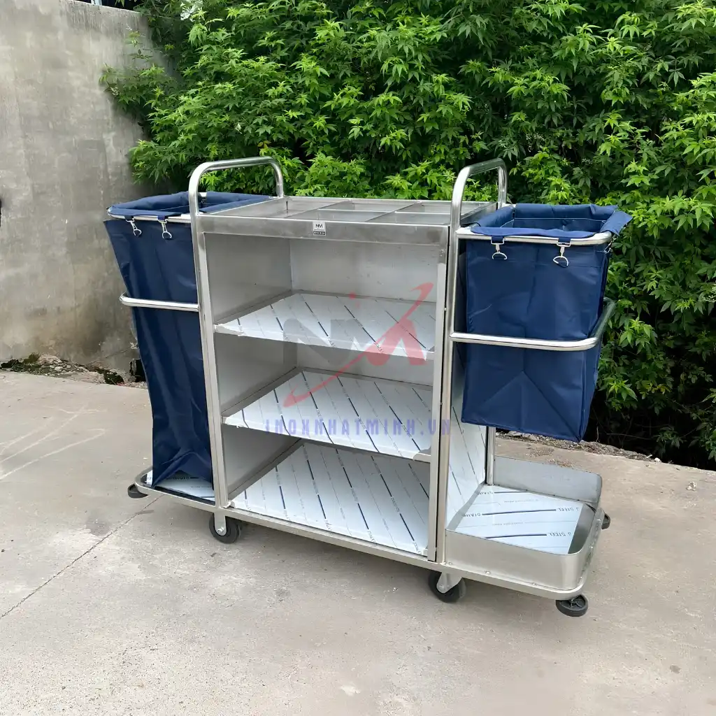 Xe đẩy làm phòng chất liệu inox 304 cao cấp, hiện đại, bền bỉ, hiệu suất vượt trội