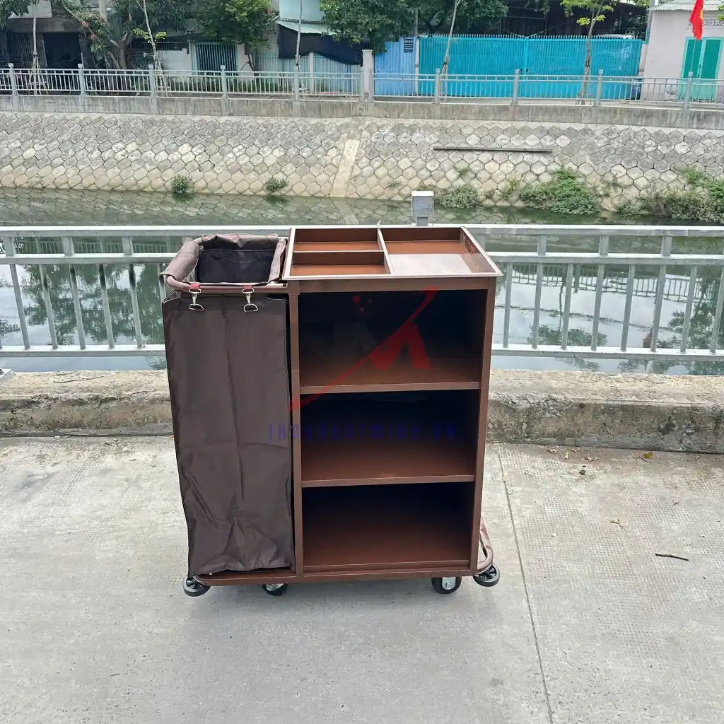 Xe đẩy làm phòng chất liệu sắt sơn tĩnh điện 1 túi