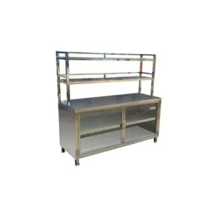 Tủ Inox Cửa Kính Có Kệ Trên BE-NMTIN07
